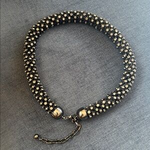 Elegant Sparkling Black Beaded Necklace